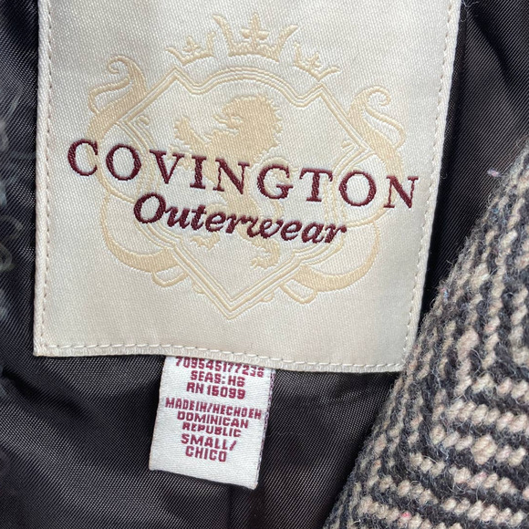 Covington Tweed Herringbone Belted Mid-Length Coat - Picture 4 of 10